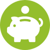 Green piggy bank icon Green piggy bank icon