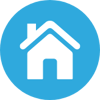Blue icon of a house Blue icon of a house