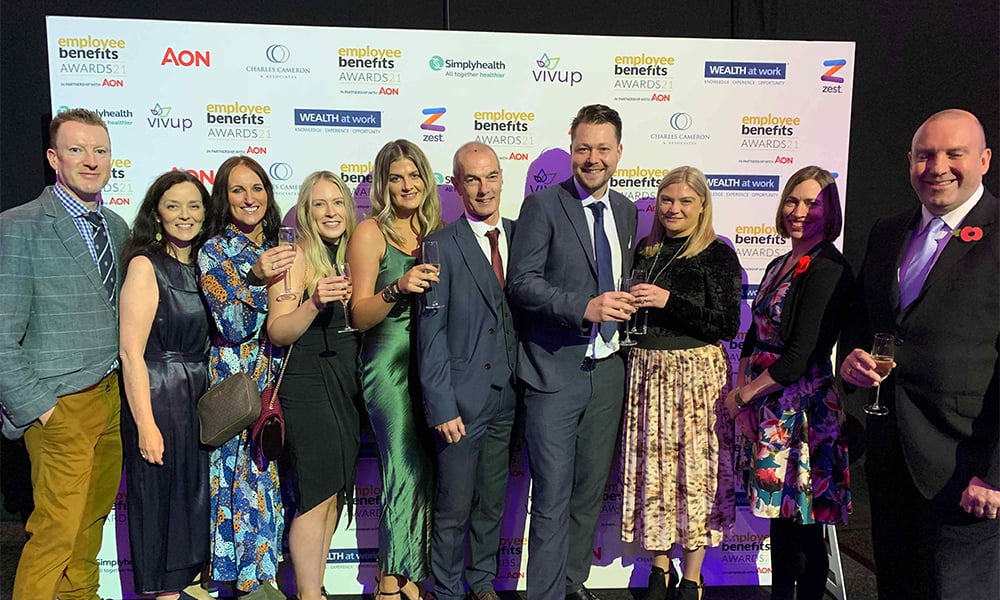 Vivup group photo at the Employee Benefits Awards 2021