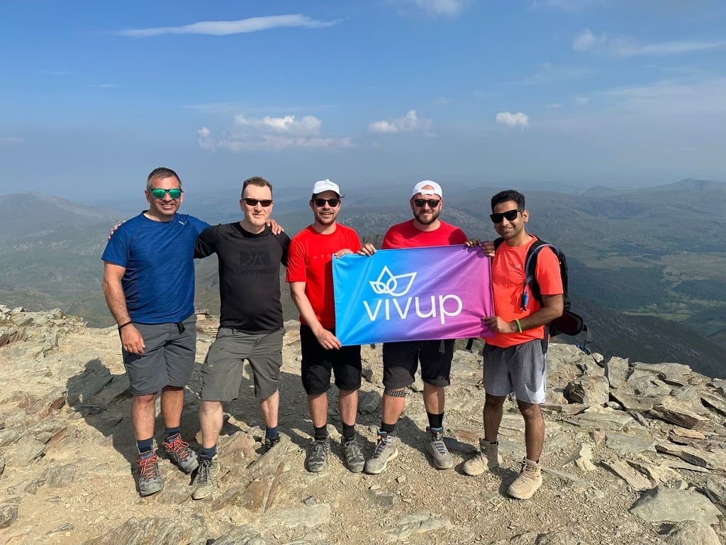 Vivup colleagues climbing a mountain for charity