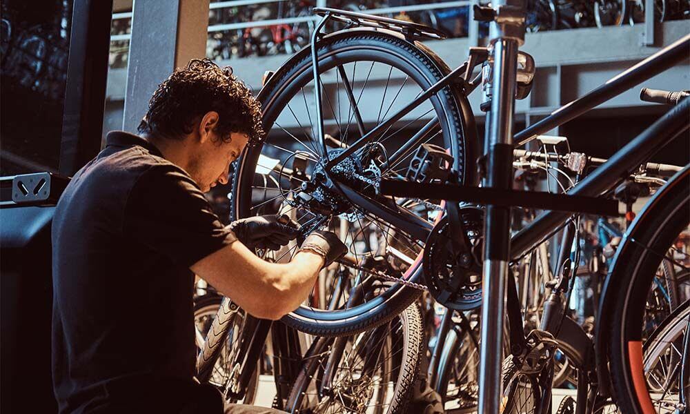 Bike Shop and Worker