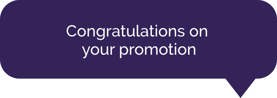Example highfive - Congratulations on your promotion